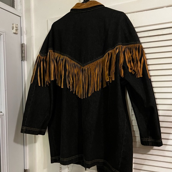 Black denim and fringe jacket - Picture 4 of 4